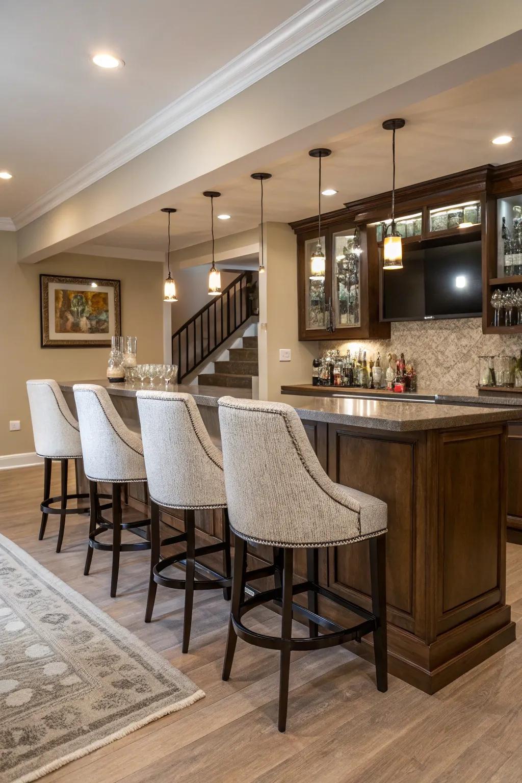 Stylish seating layouts for a cohesive appearance.