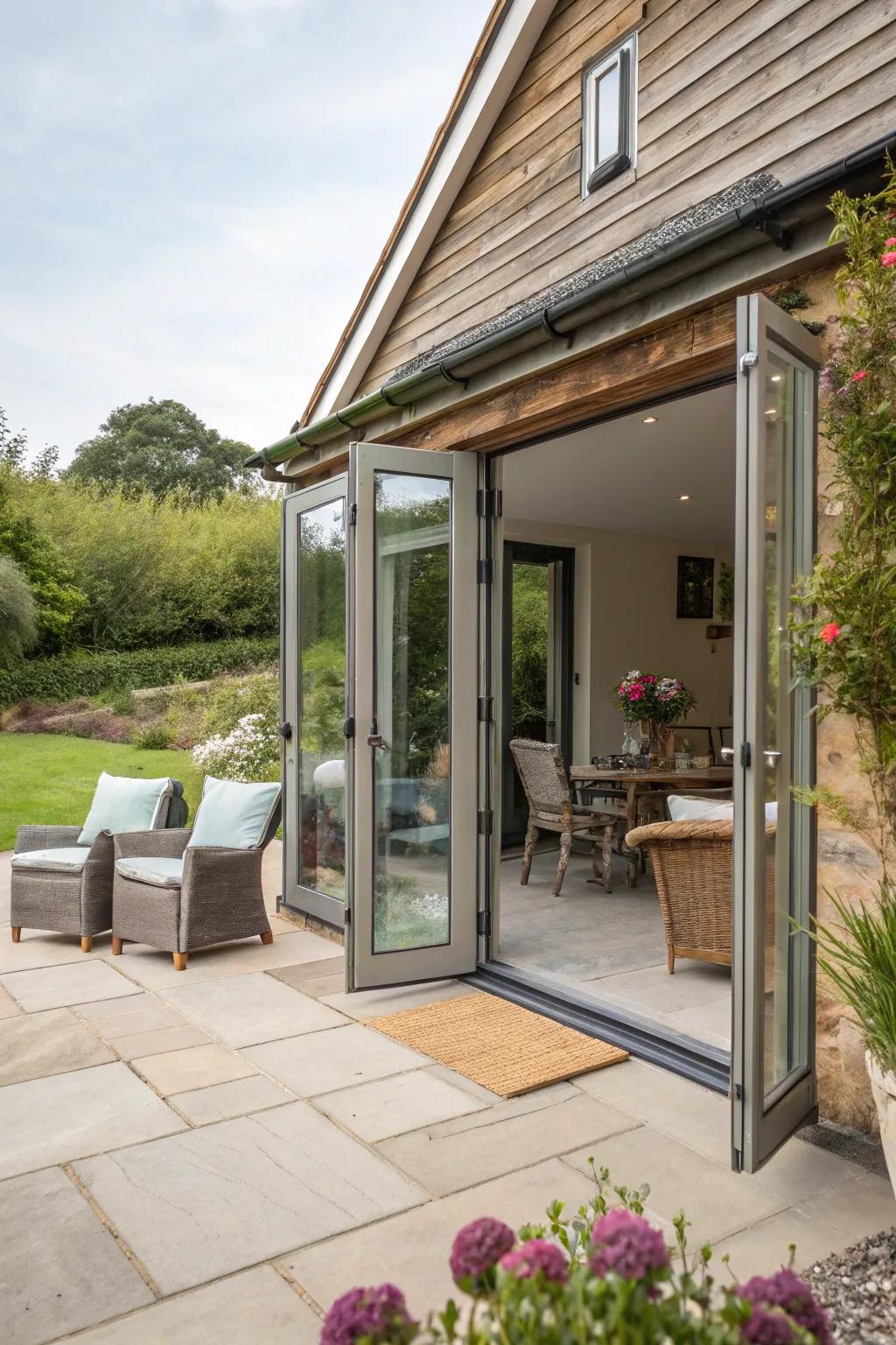 An open-air flow enhances the connection with the outdoors.