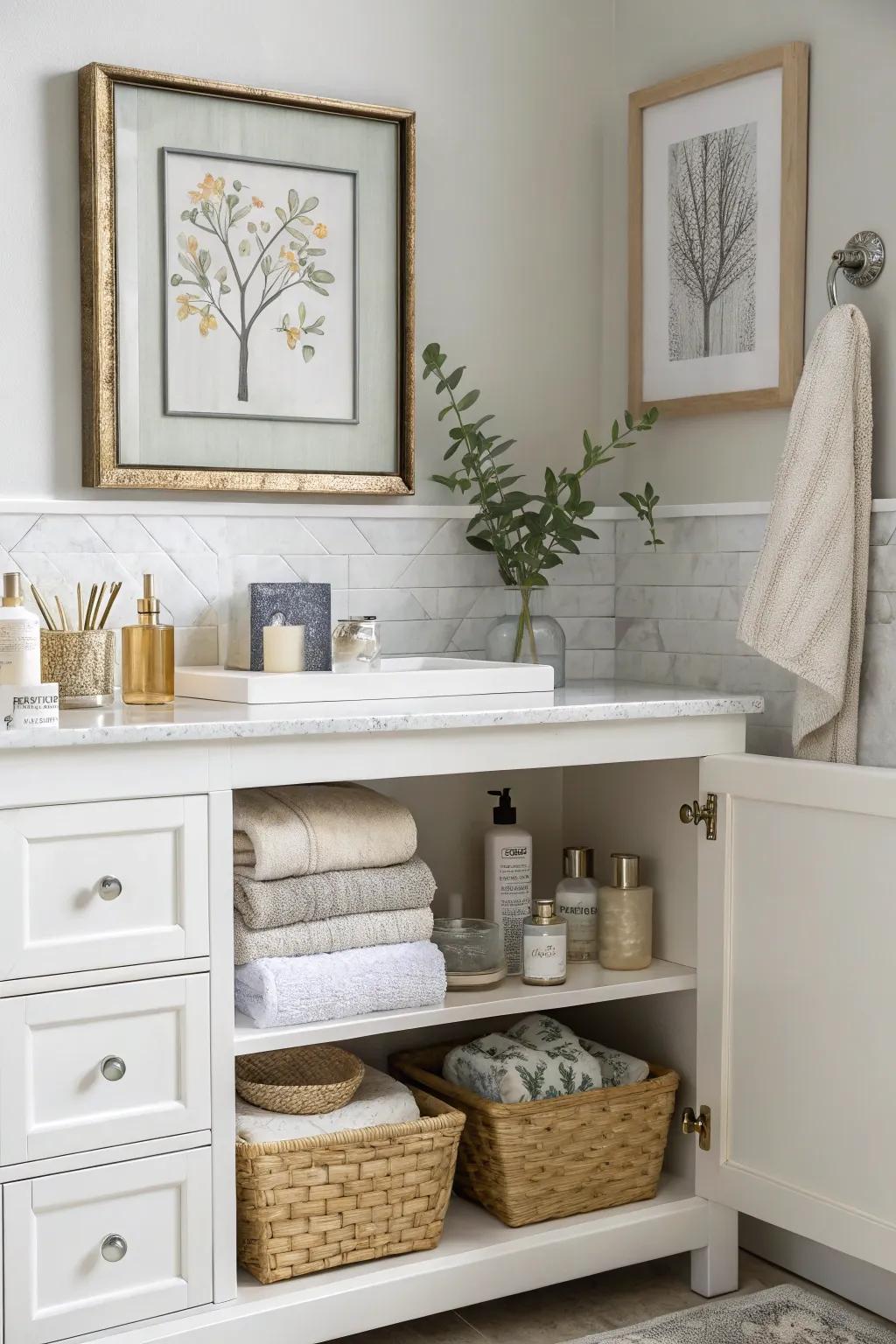 Art infuses personality into your bathroom.