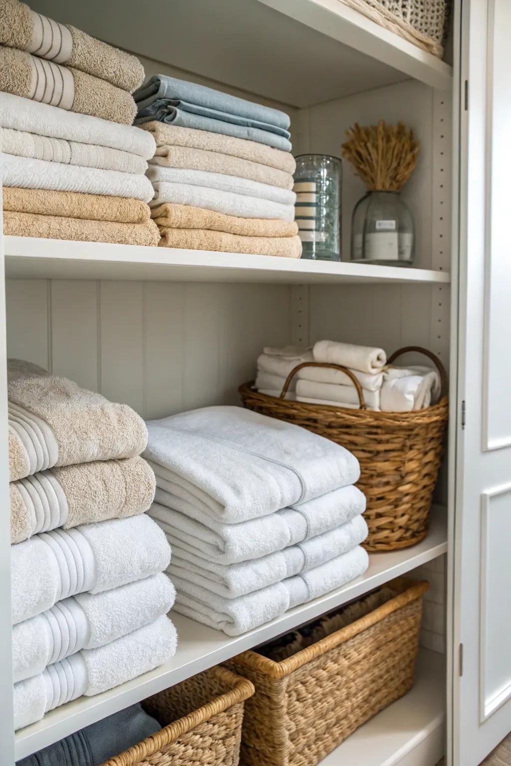 A textile repository for a spa-like atmosphere.