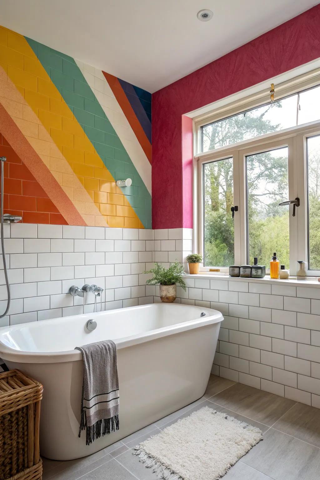 Accent walls add personality and make your bathtub area stand out.