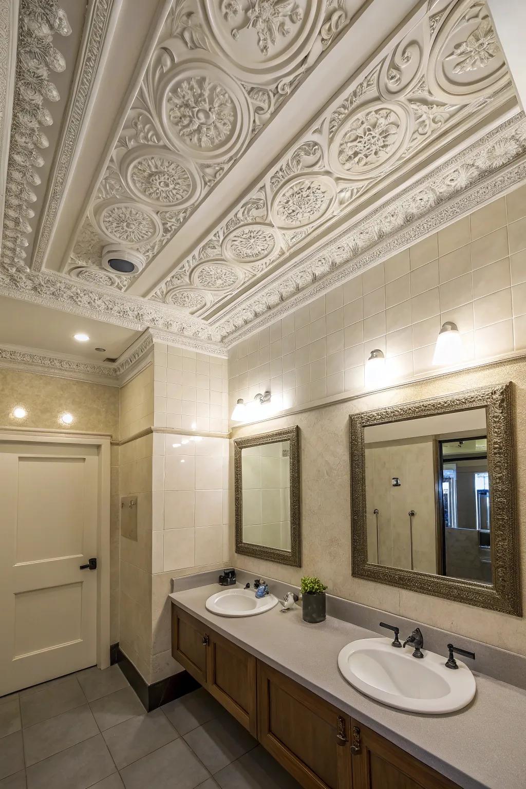 Ceiling trim provides a surprising element of sophistication.