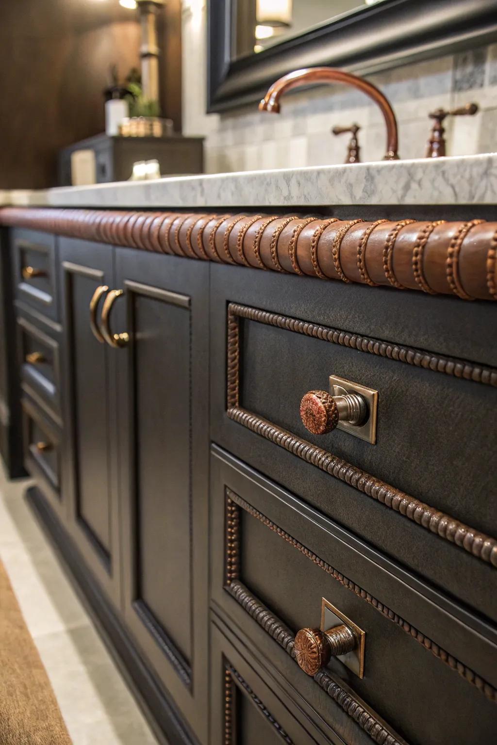 Leather-bound grips introduce warmth and elegance.