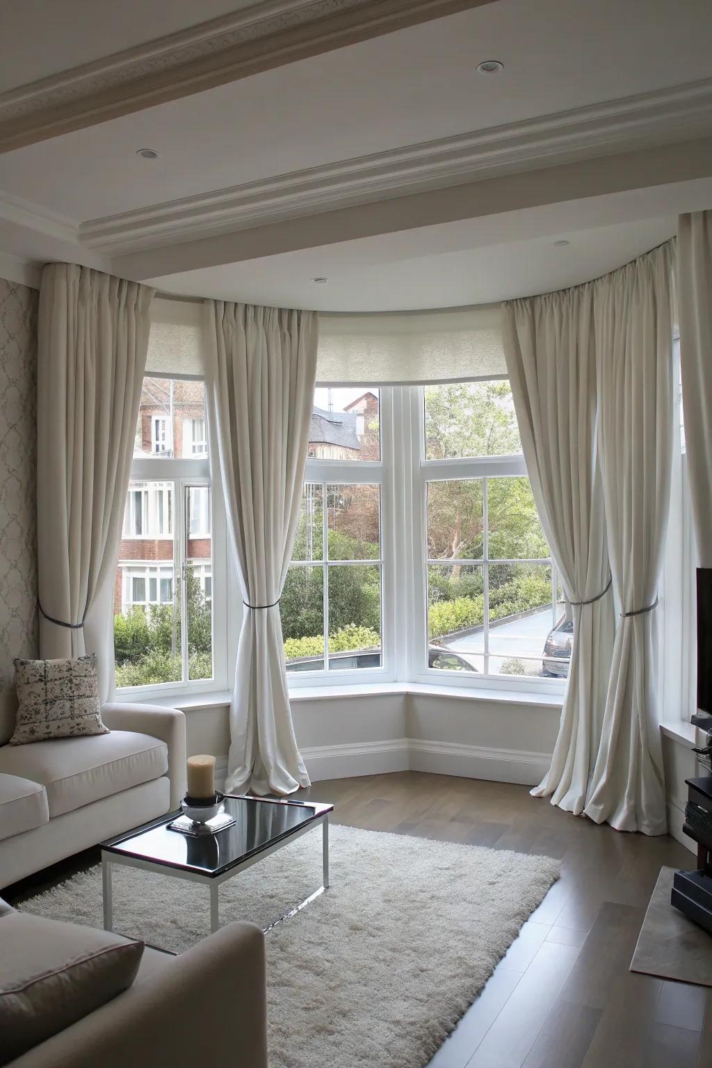 Box pleated toppers create a neat, modern vibe.