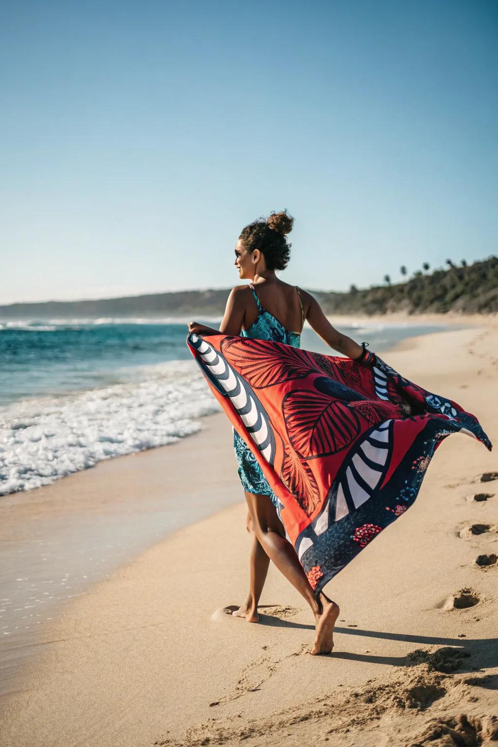 Seamlessly transition from beach to boardwalk by having a convertible towel.