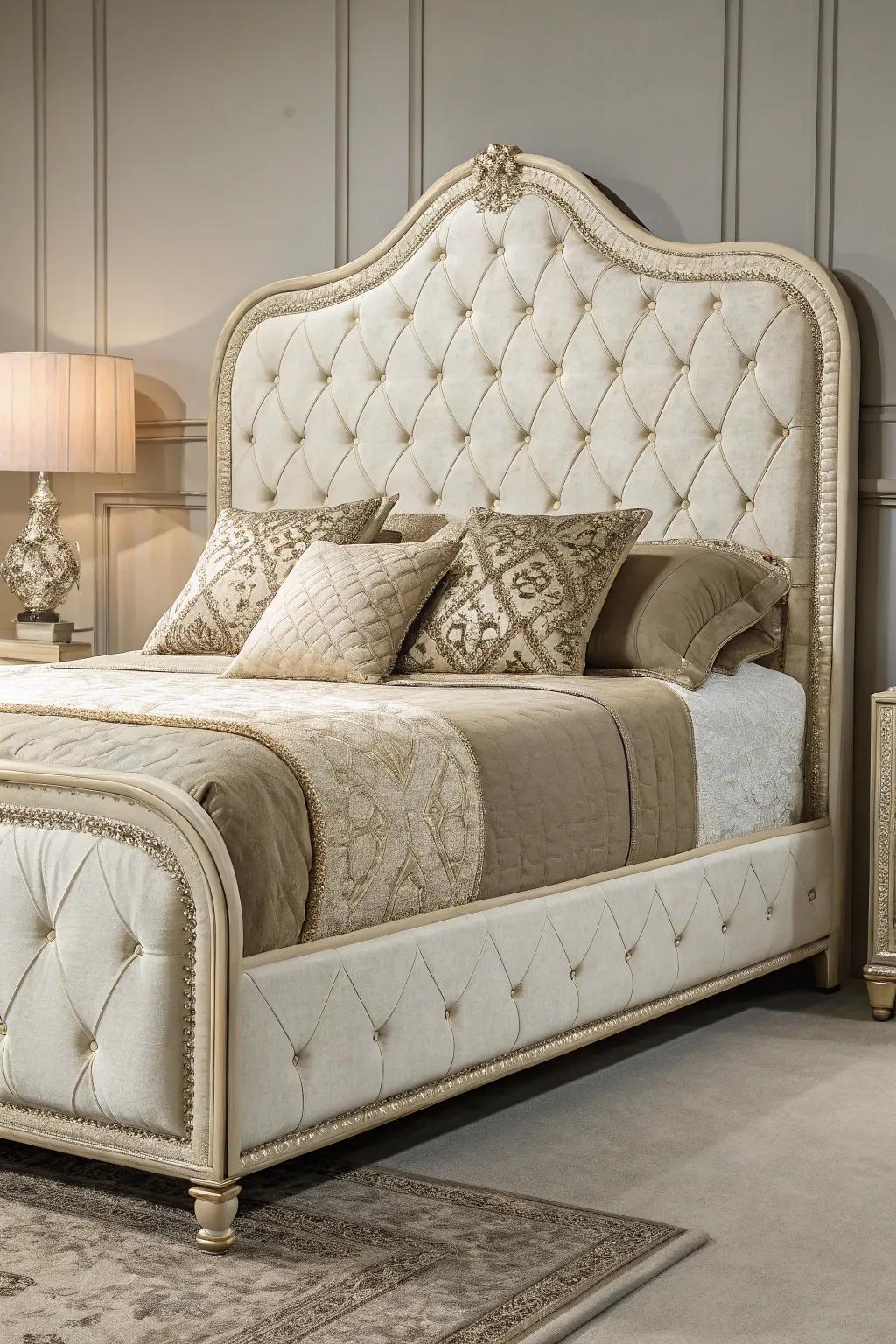 Custom fabric wrapping adds a luxurious feel to a bed base.