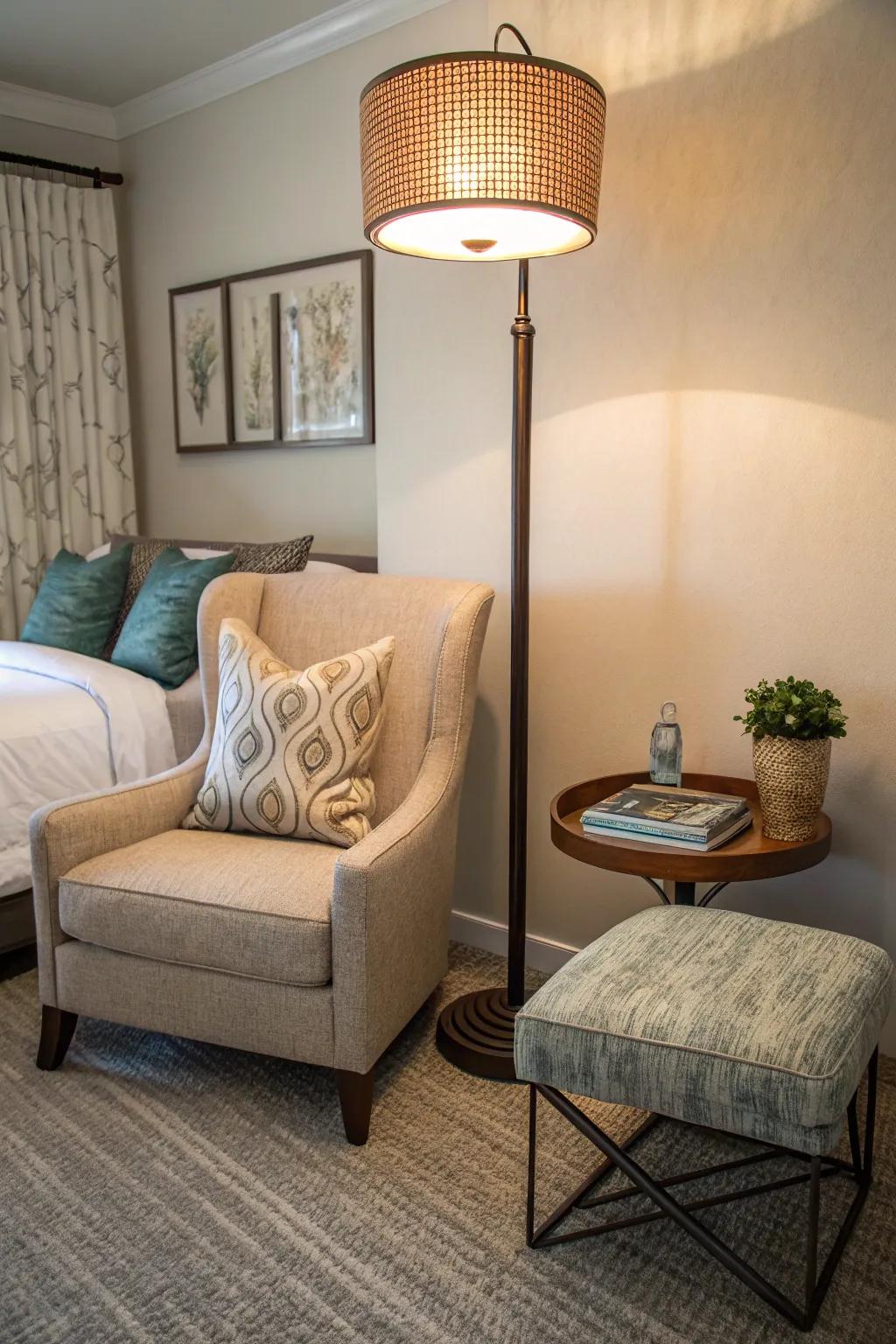 Standing lamps as functional décor.