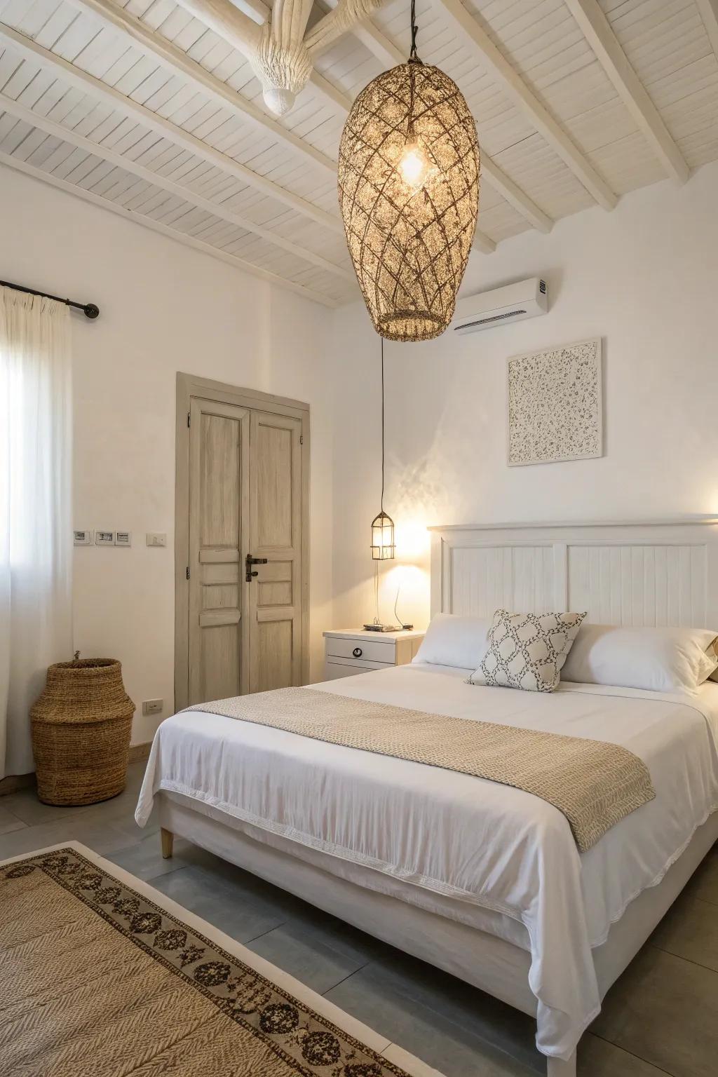 Minimalist lighting gives off a hint of contemporary sophistication.
