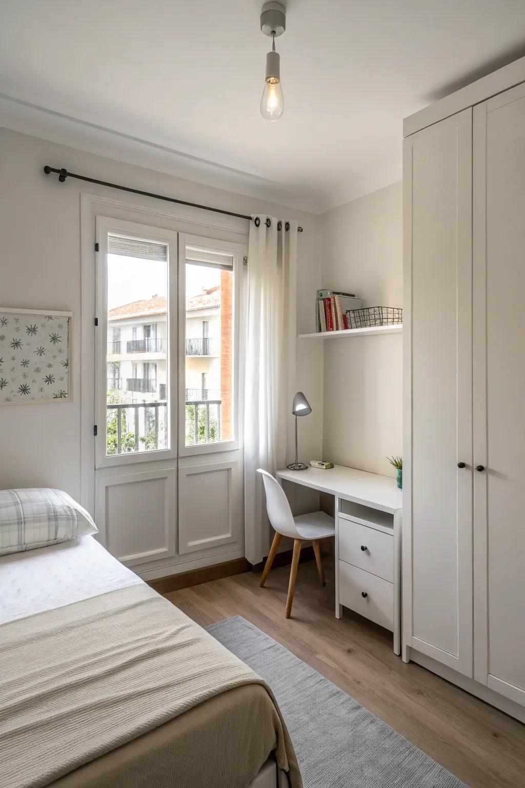 A bedroom embracing the elegance of minimalist furniture.