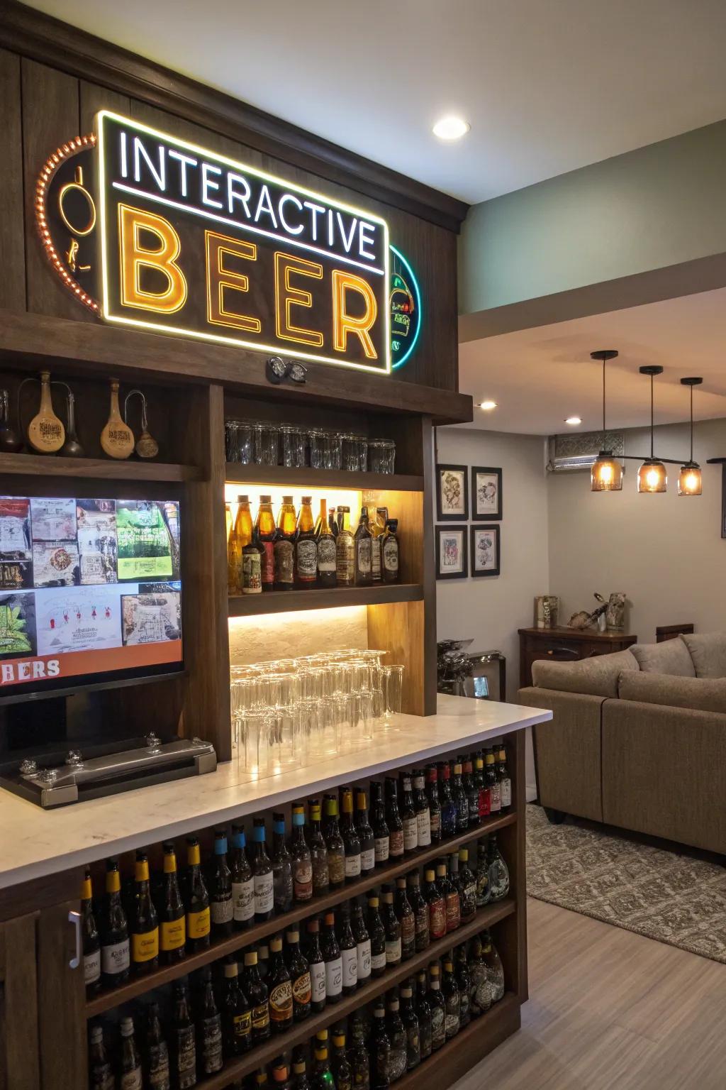 Interactive ale placards render your location enjoyable and captivating.
