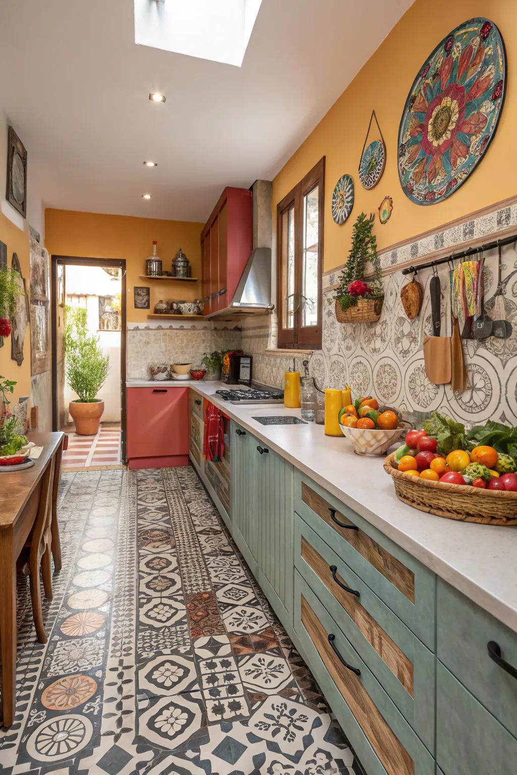 Patterned tiles bring a playful and artistic element to any room.