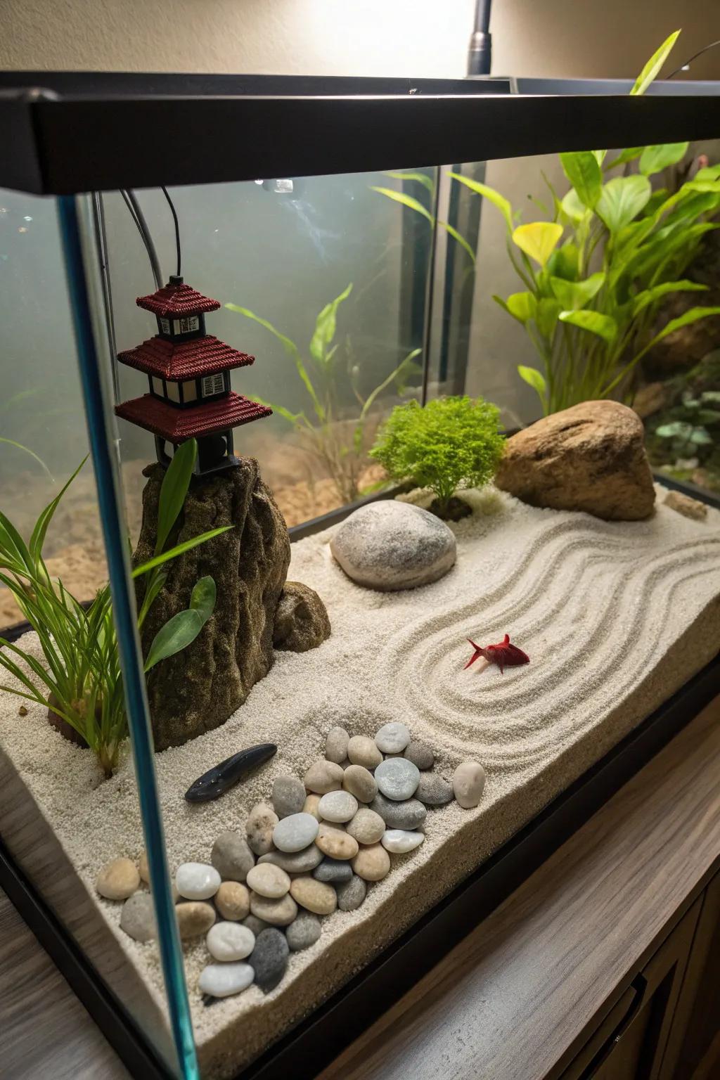 Zen-inspired setups deliver a serene, calming atmosphere.
