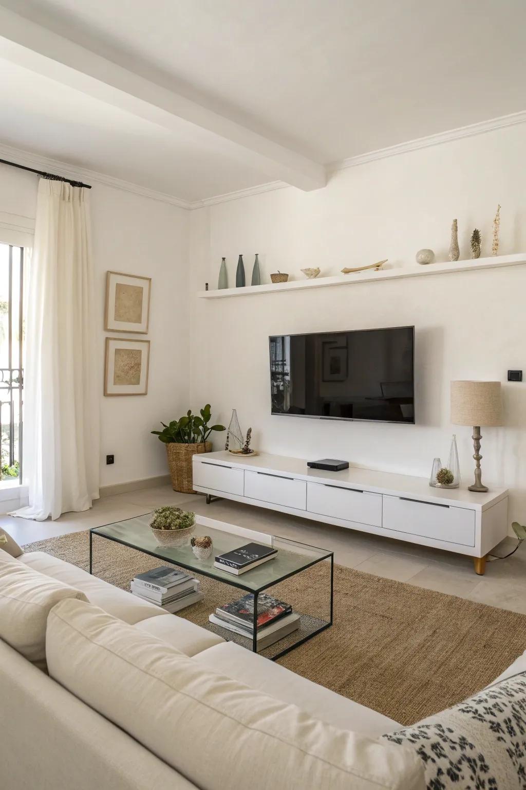 Minimalist design maintains the space’s elegance and tidiness.