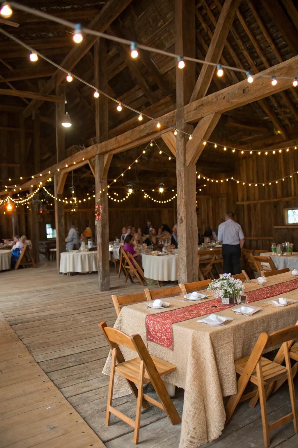 Savor a comfy and charming rustic barn celebration.