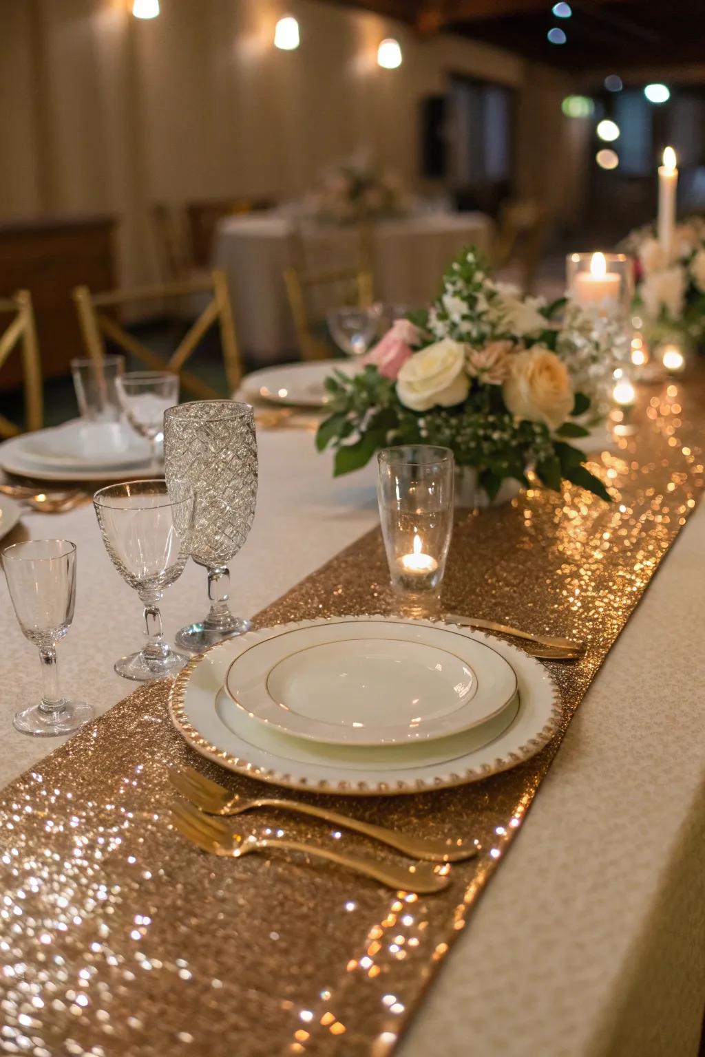 Table runners that introduce glamour to dining.