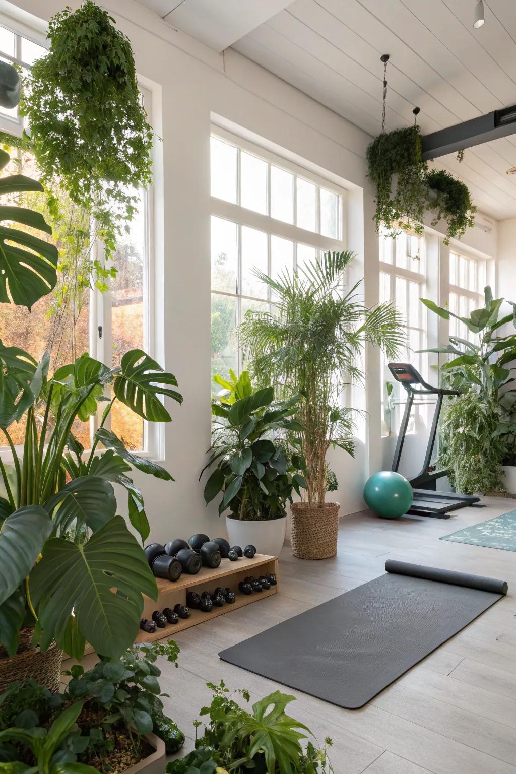 Plants bring life to the room.