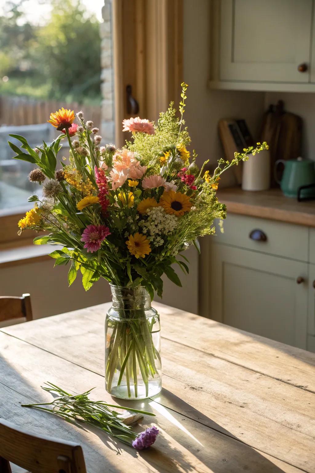 Eco-thoughtful bouquet supporting local growers.