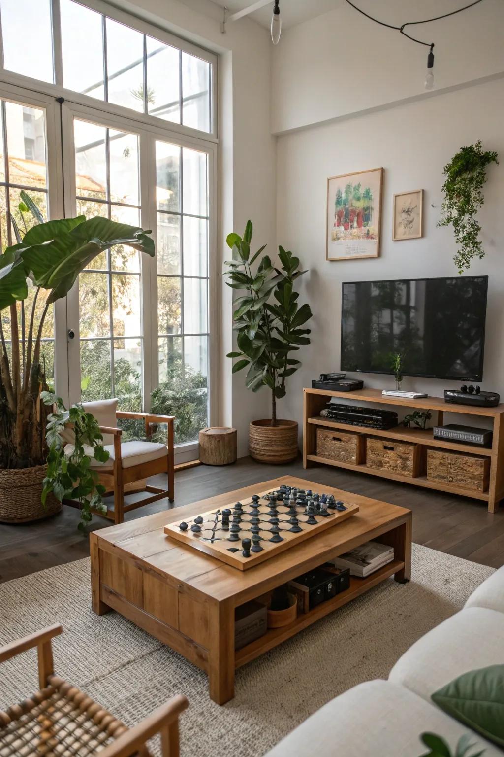 Minimalist ornamentation accentuates the inherent charm of your gaming area.