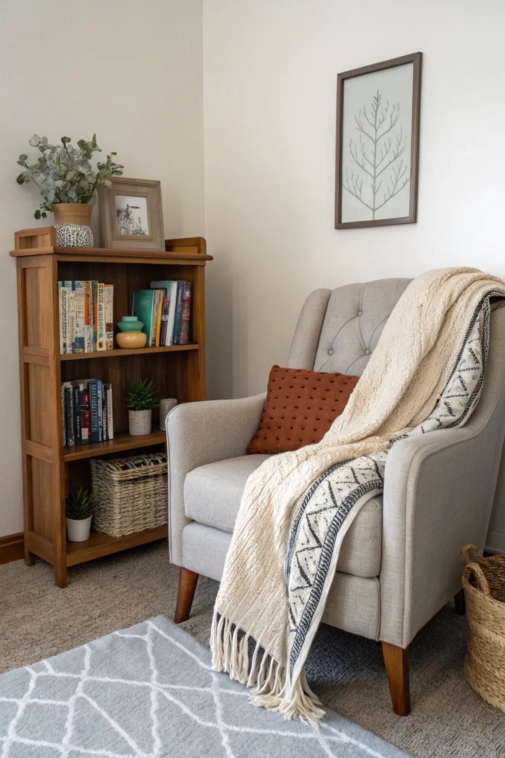 Dive into a good book in your calming reading nook.