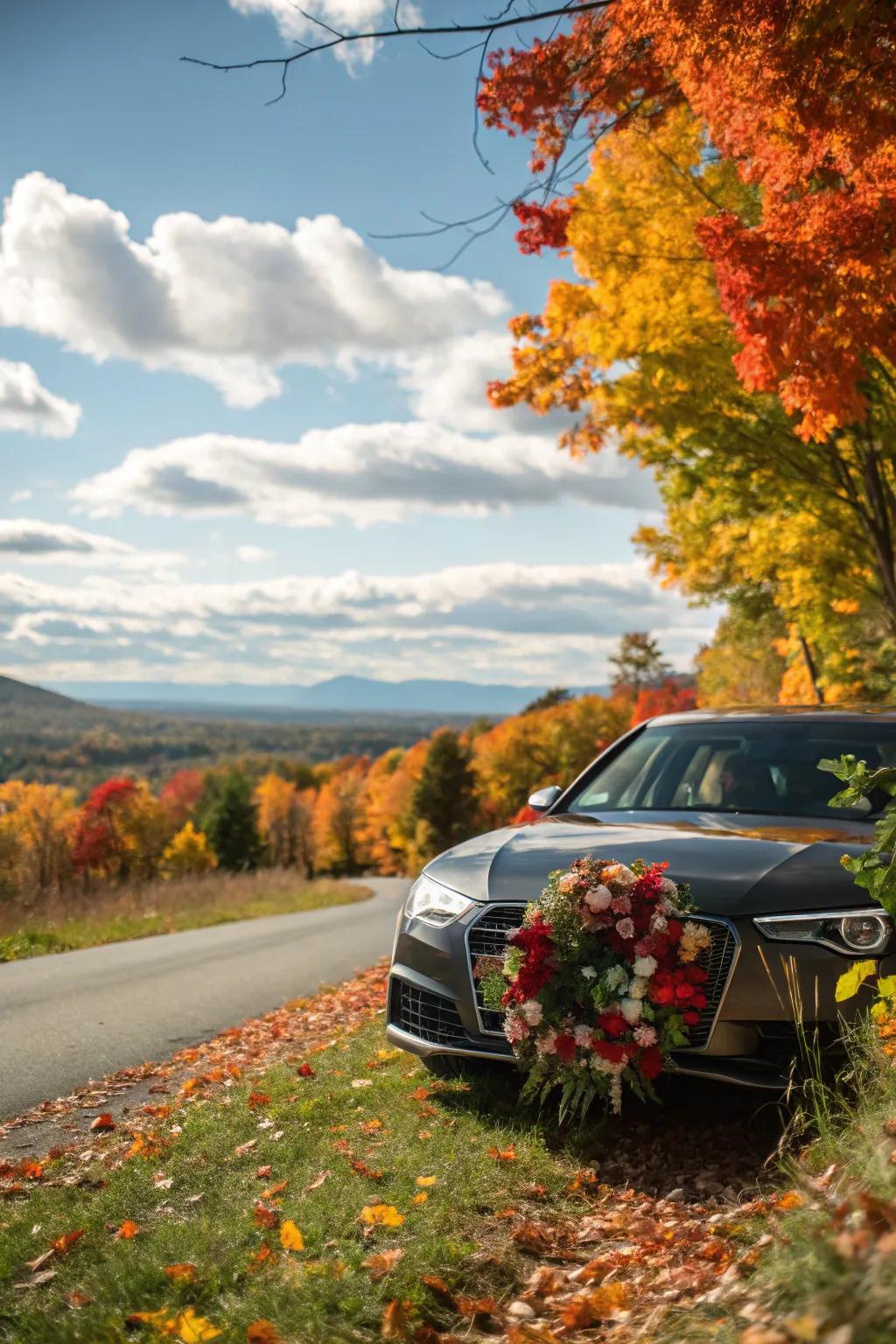 A floral ring on the grille adds a striking focal point.