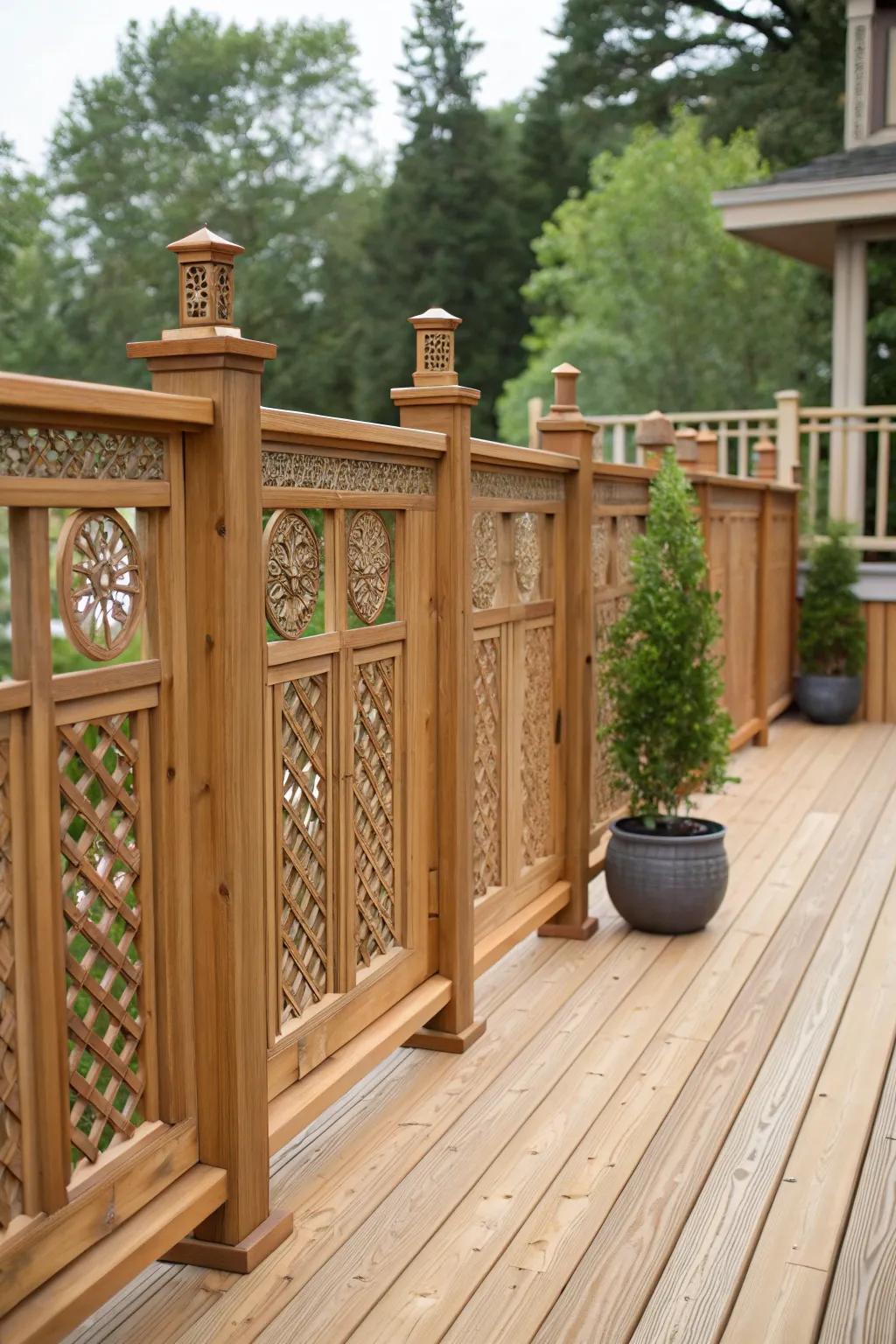 Achieve privacy using stylish cedar displays.