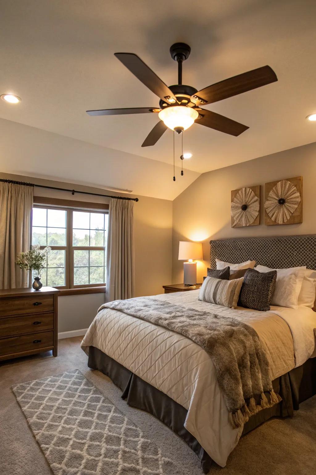 Maintain a cool and stylish environment via a ceiling fan that complements your decor.