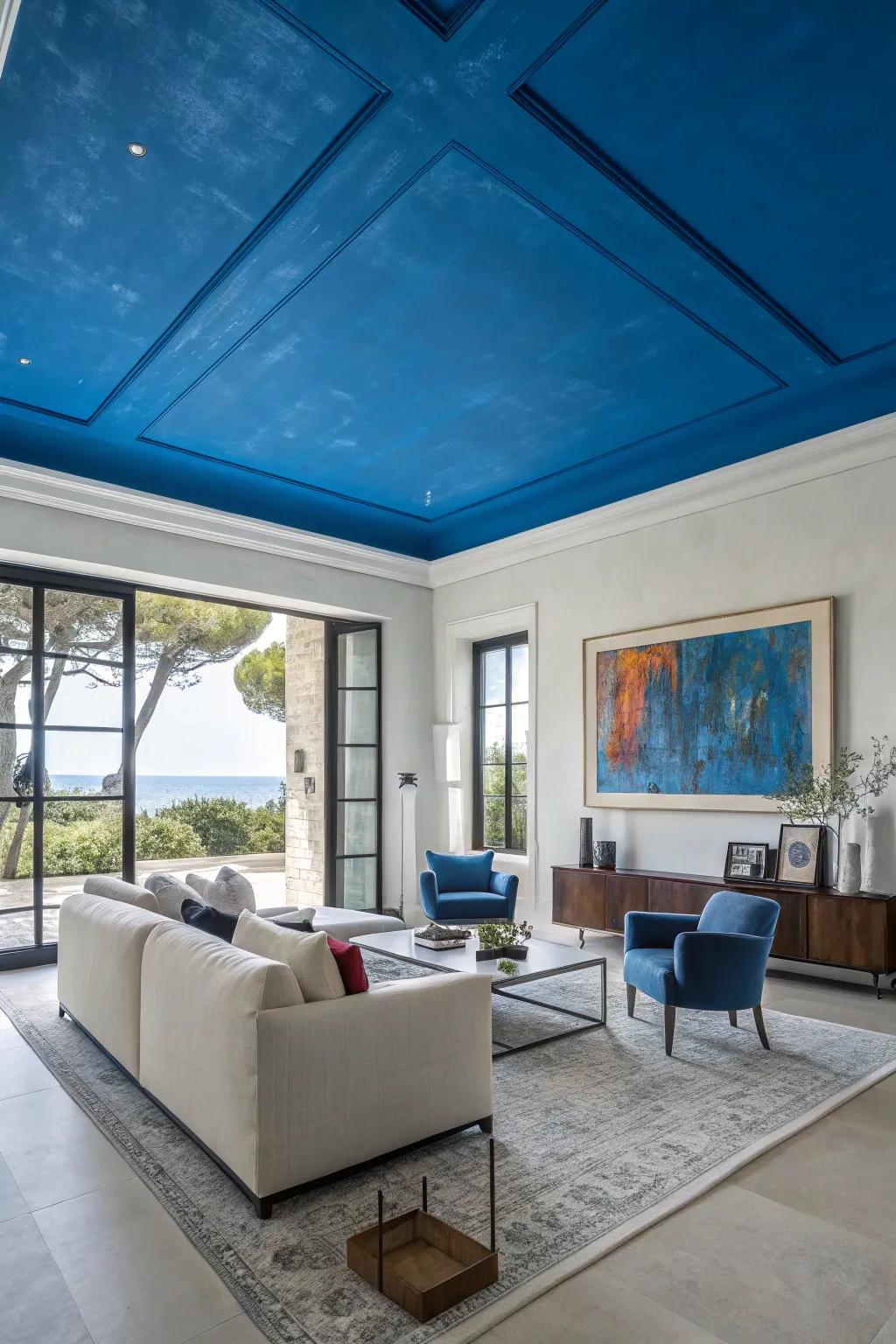 Painted ceilings can introduce a dramatic flair to your space.