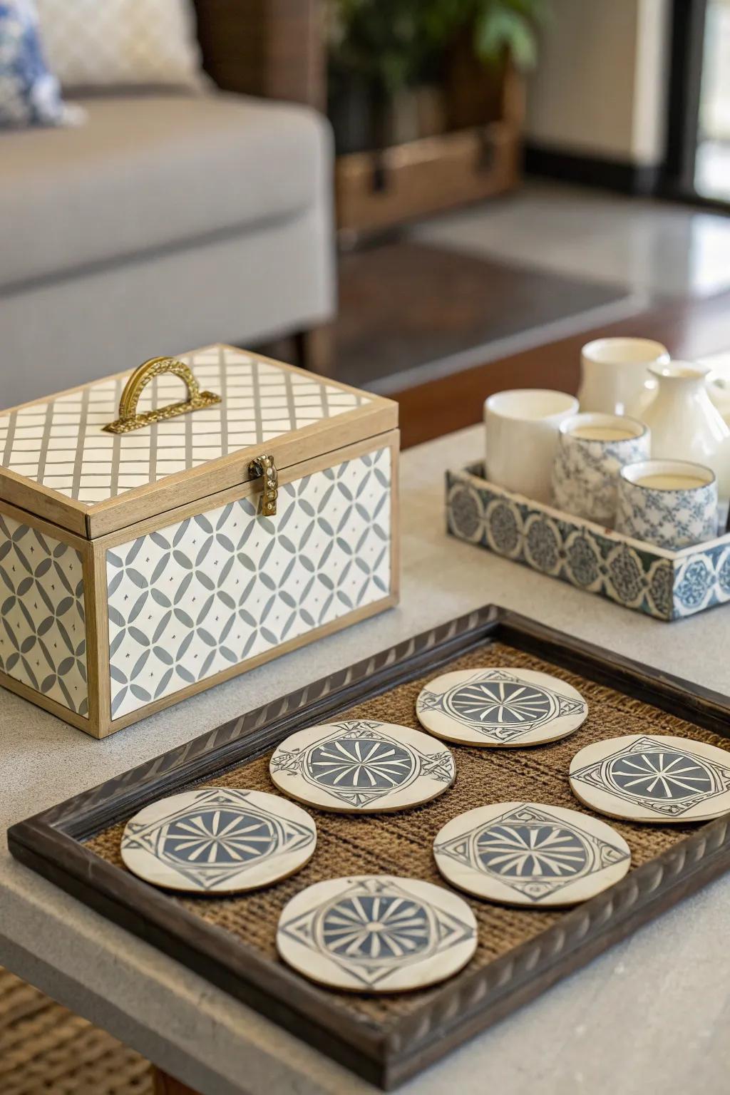 Practical decoration maintains your table serviceable and appealing.