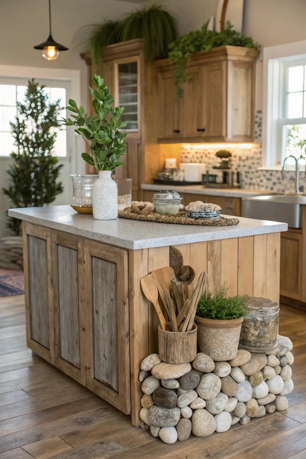 Bring nature indoors with organic decor elements.