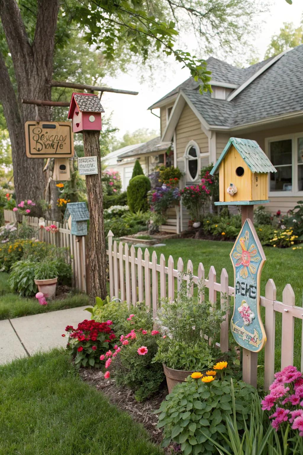 Garden accents contribute a whimsical element to your outdoor space.