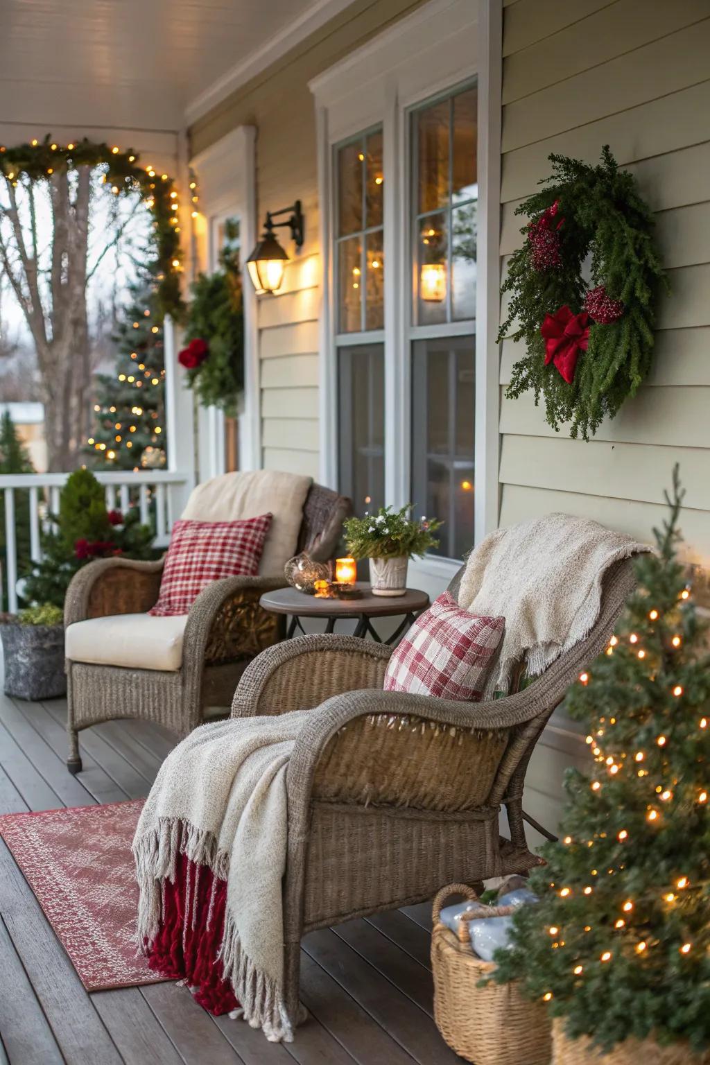 Throws introduce warmth to your porch setting.