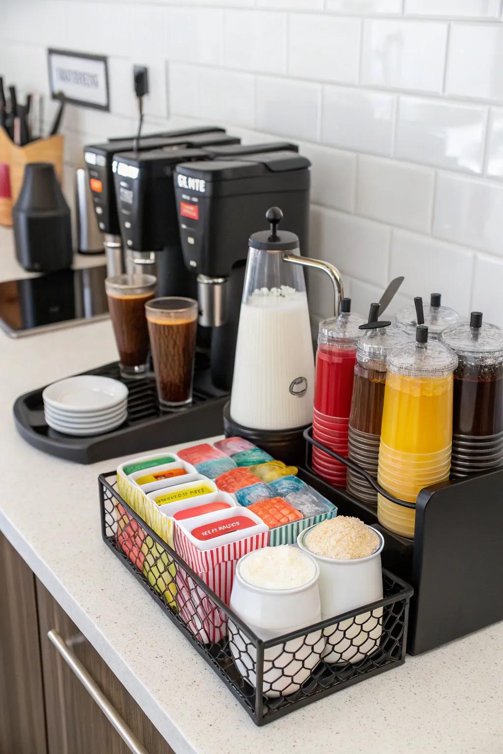 Accessories enhance both style and the coffee-making experience.