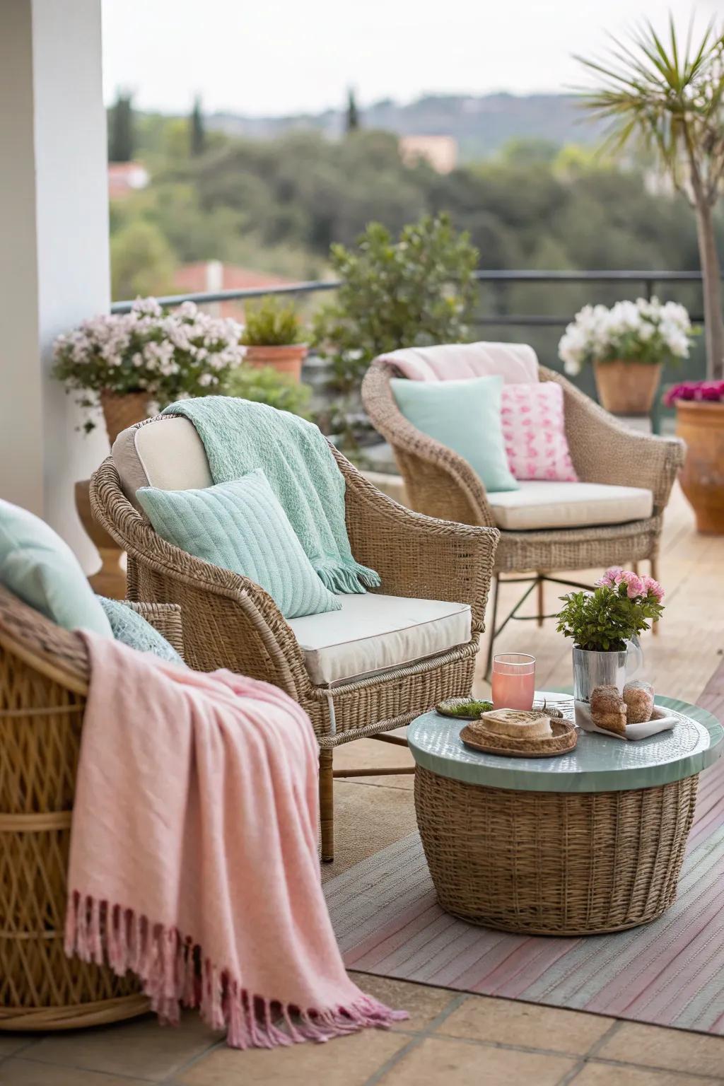 Layered textures contribute depth and comfort.