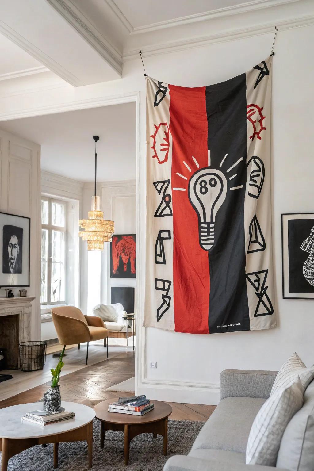 A conceptual imagery flag sparks conversation and intrigue.