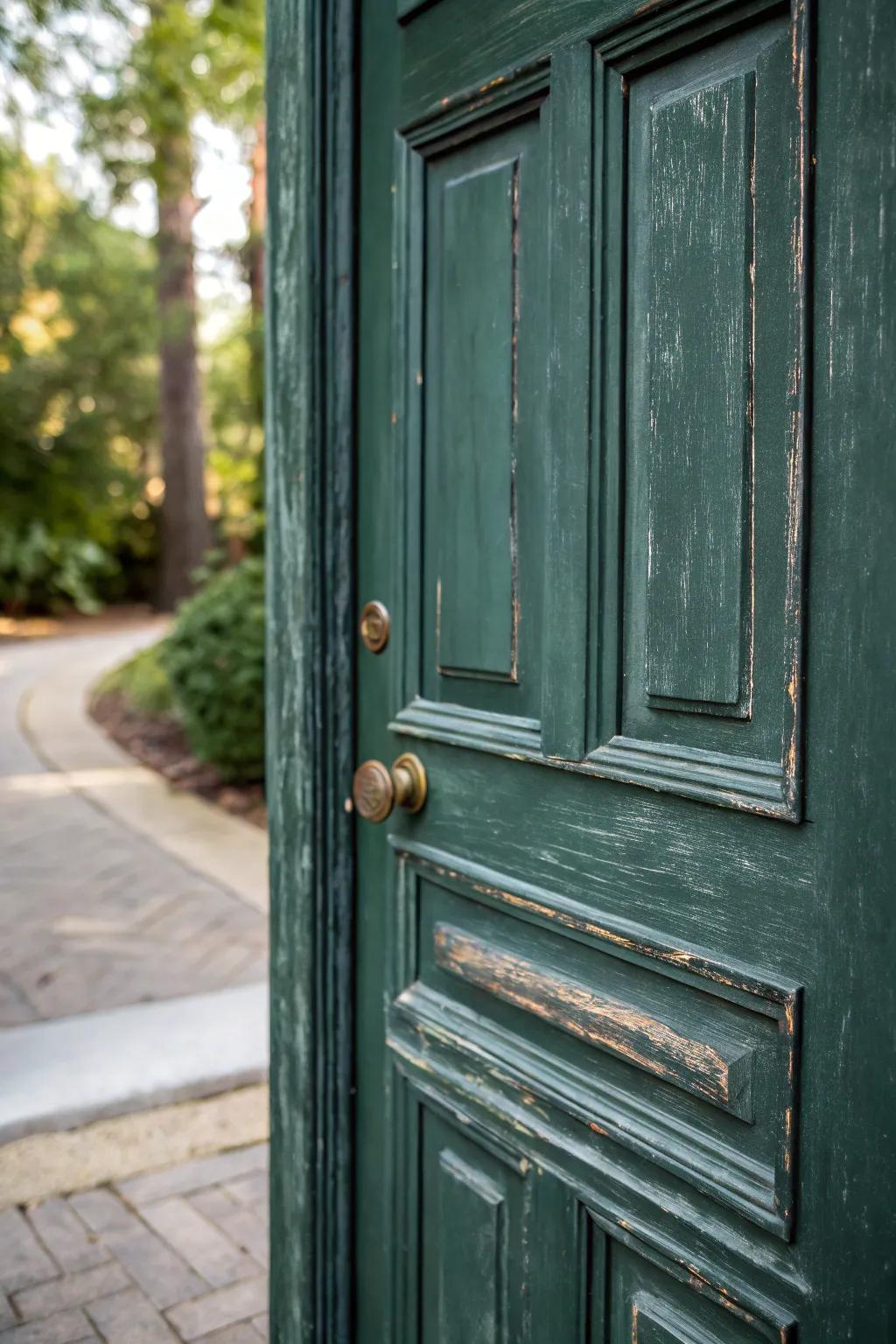 Tactile components enrich the door's visual appeal.