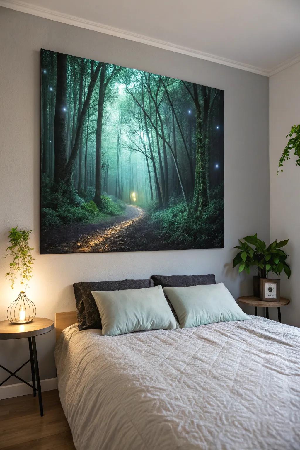 Uncover concealed elements via a forest shine graphic
