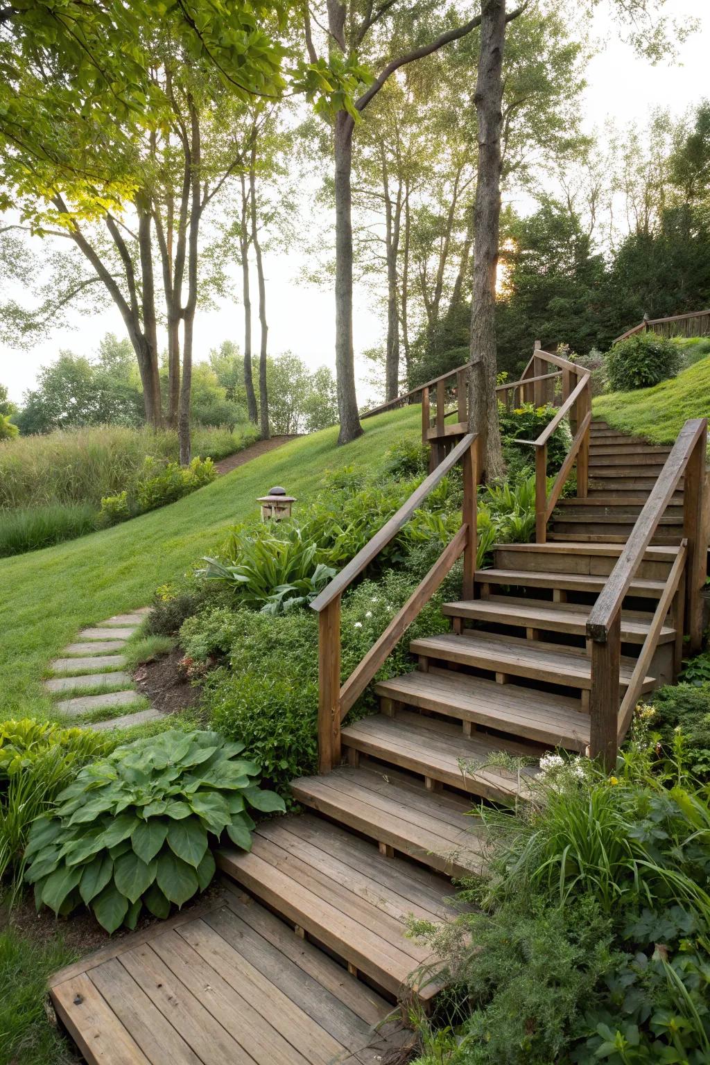 Create a seamless connection with integrated stairs.