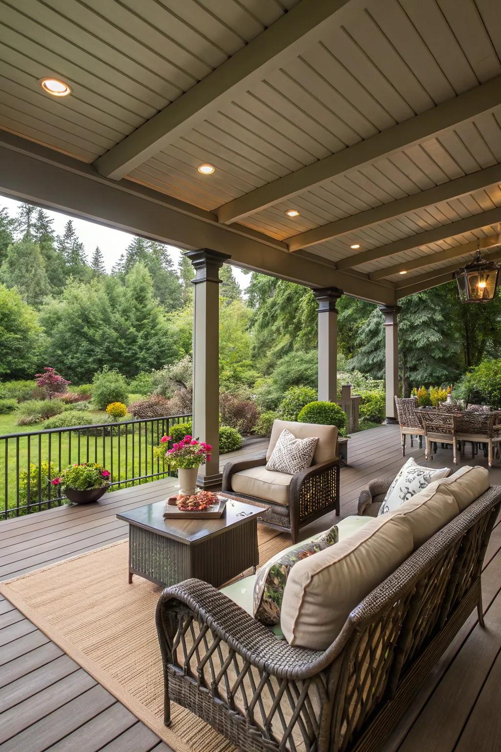 Covered patios fashion a sumptuous segue from interior to al fresco living.