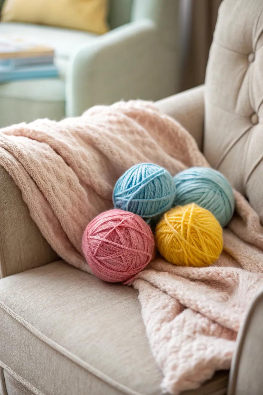 Fiber-clad spheres adding cozy texture