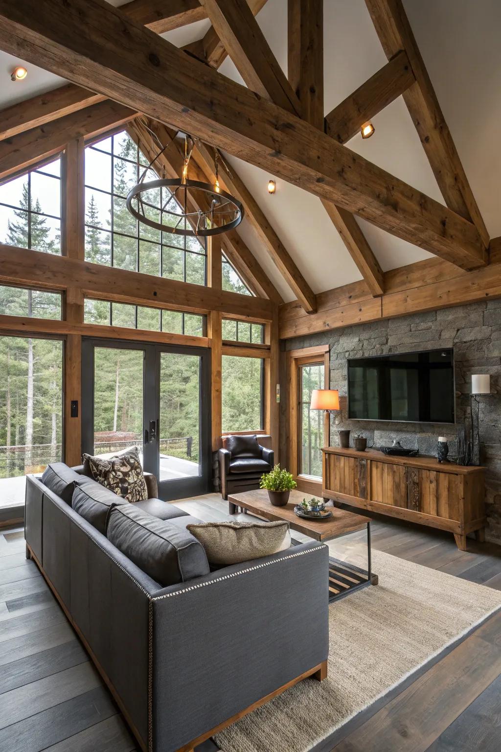 Wood accents contribute organic charm.