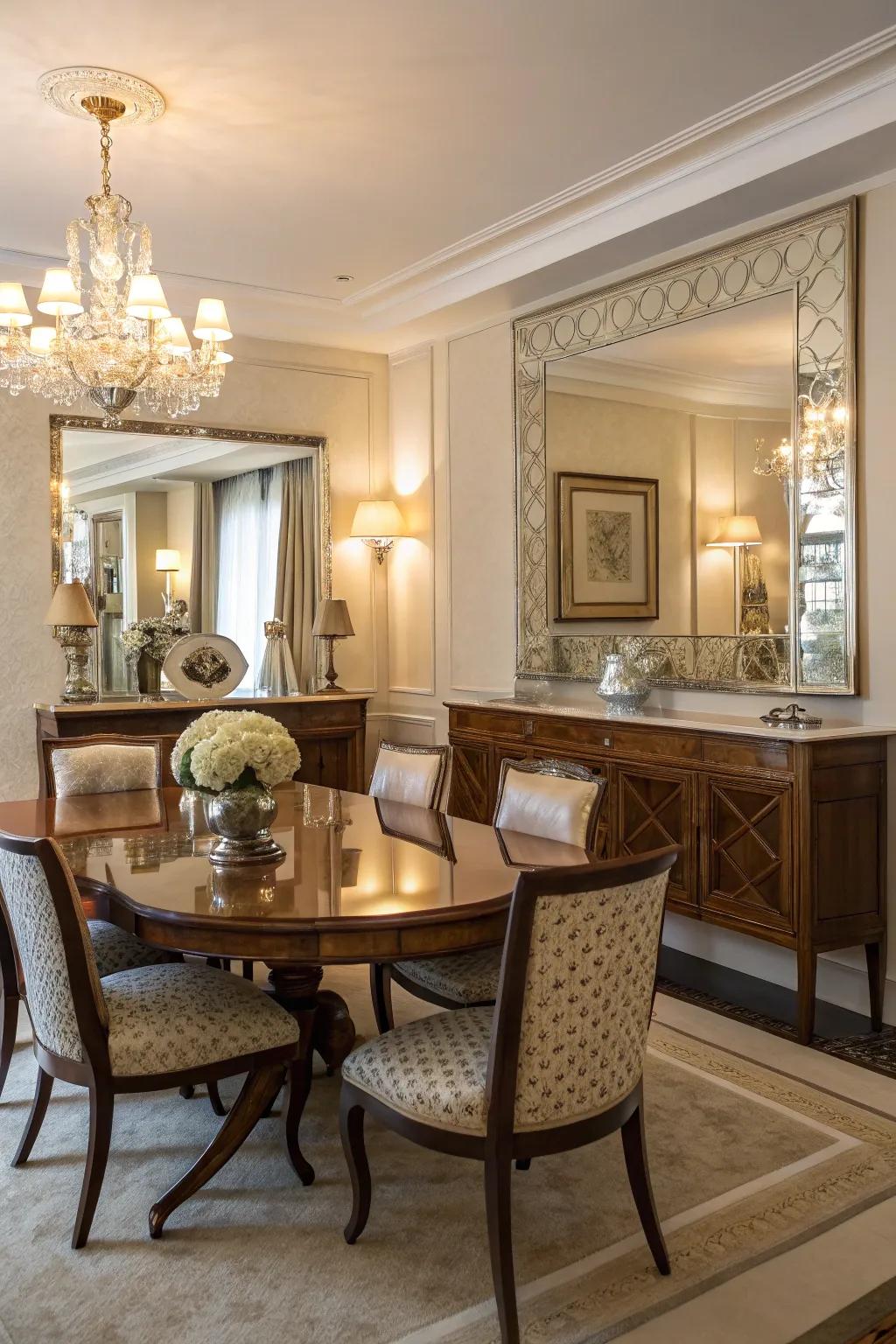 Mirrors can enhance light and create a sense of spaciousness.