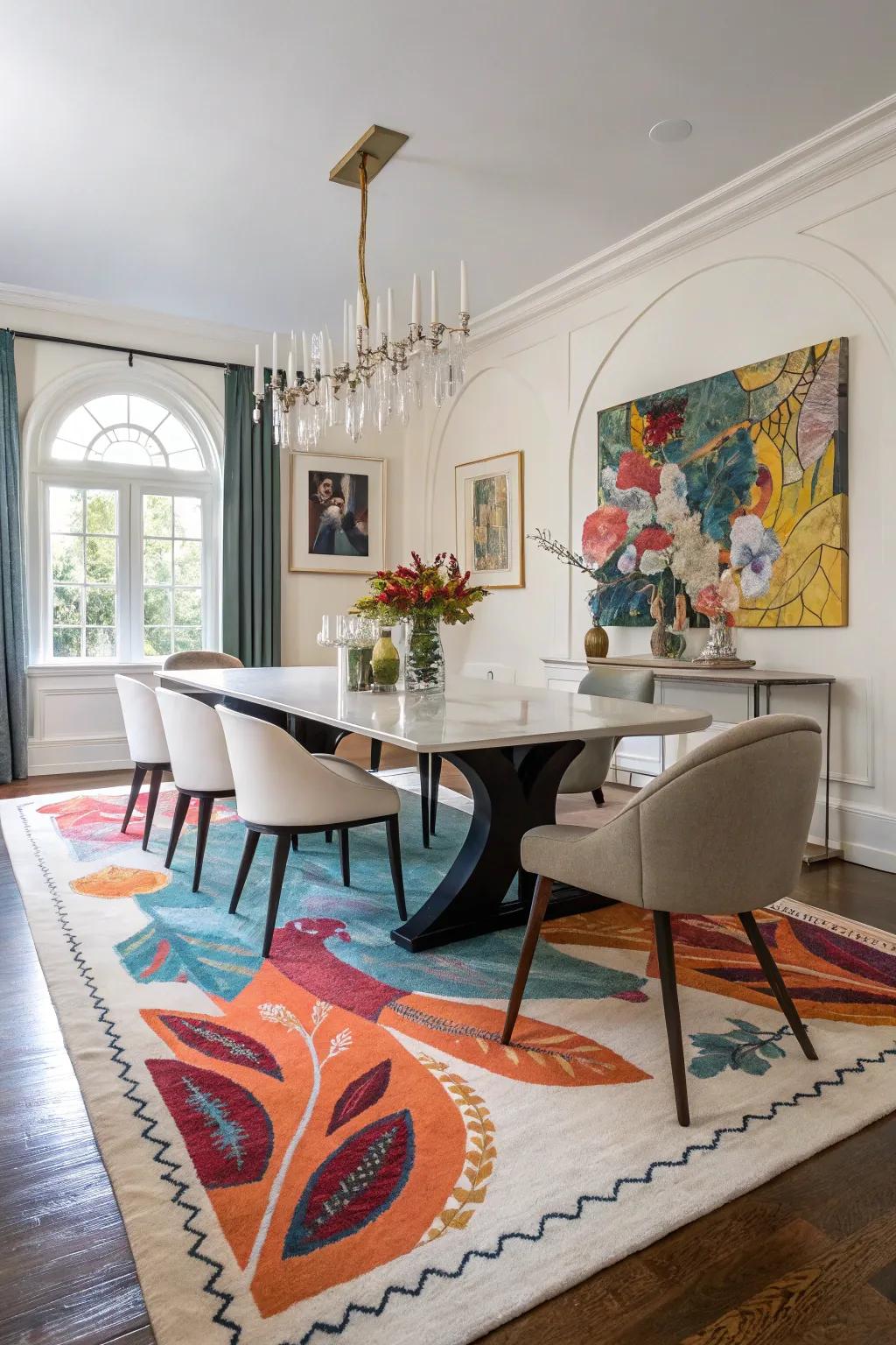 Infuse creativity with an abstract art rug.