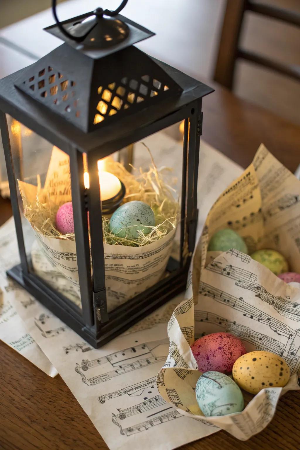 Retro sheet music adds a nostalgic twist to lamps.