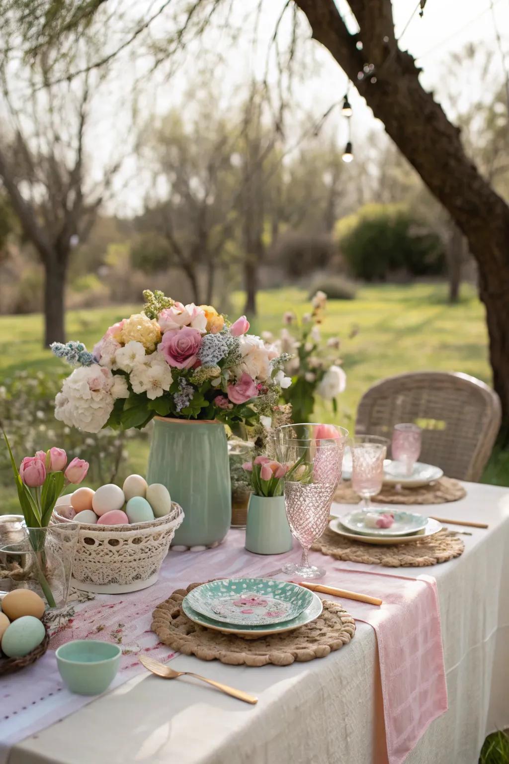 An alfresco Easter setting embraces the freshness of spring.