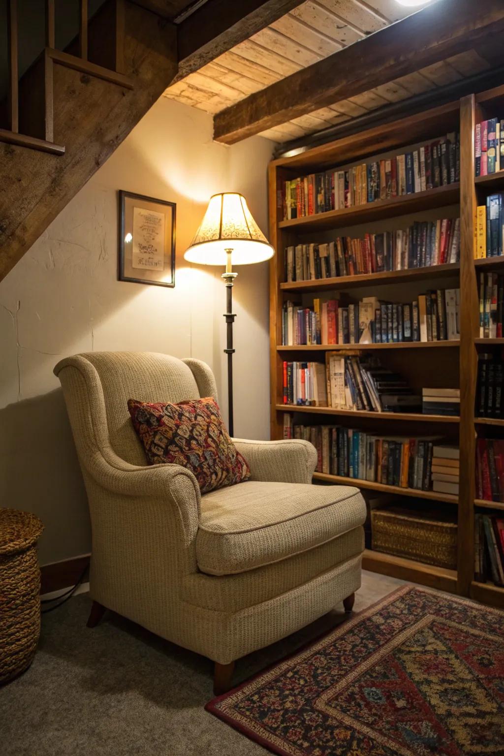 Escape into a good book in your cozy reading nook.
