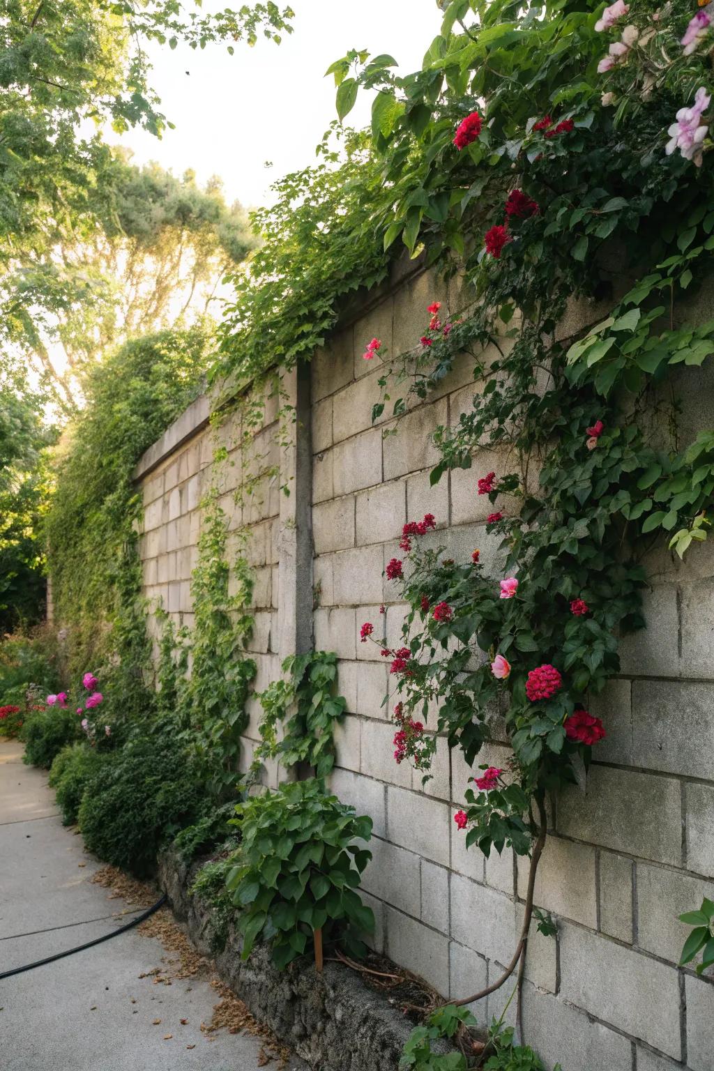 Climbing plants bring a hint of romance and nature to walls.