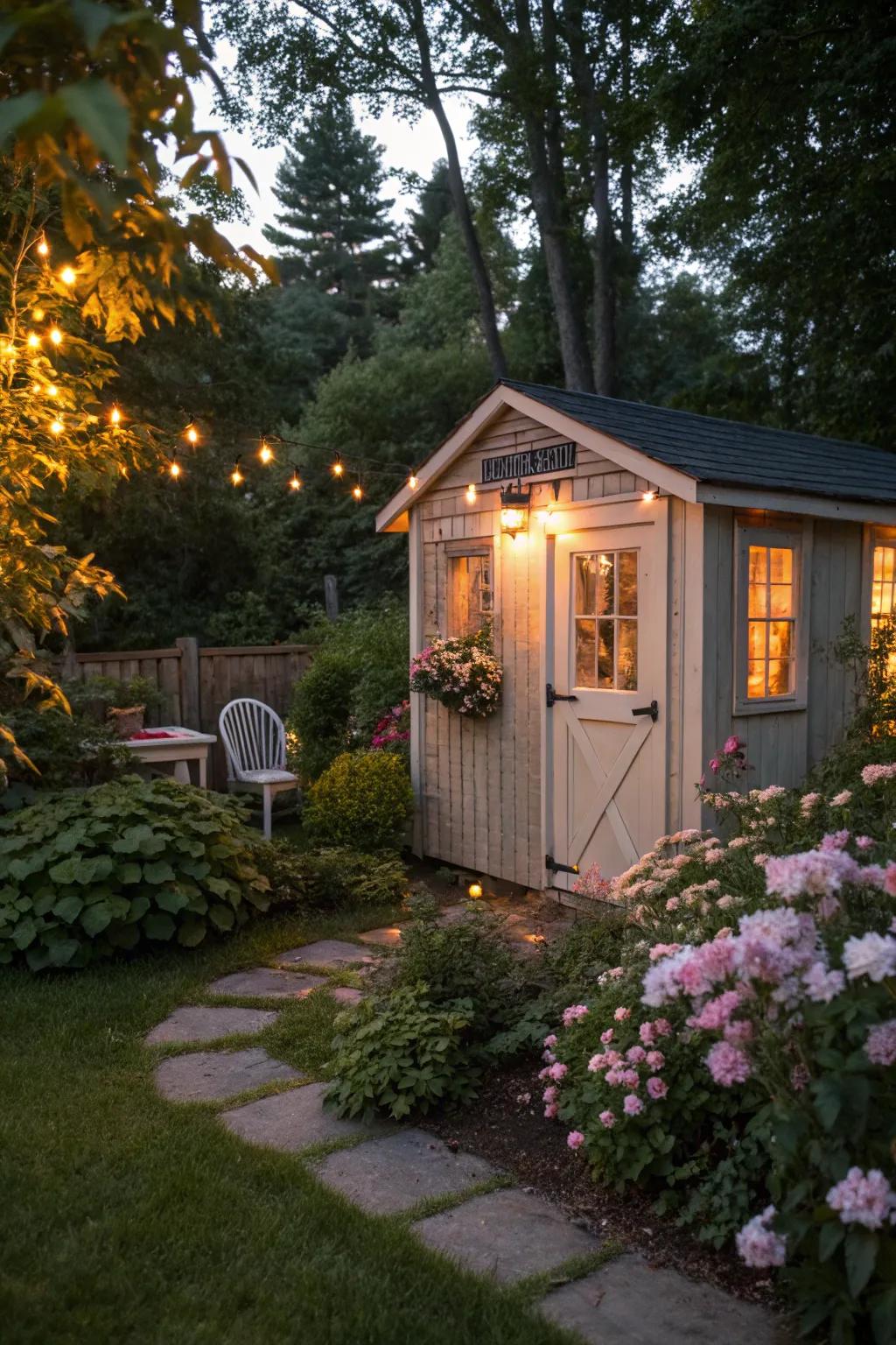 Solar illumination provides ambiance and practicality.