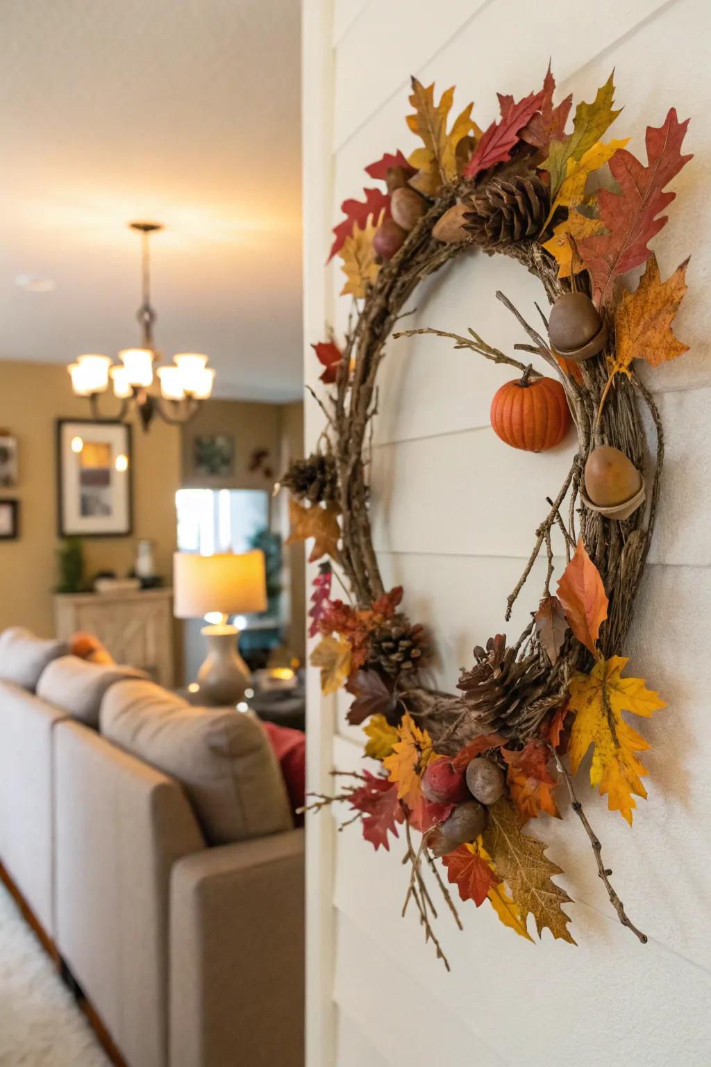 A do-it-yourself fall garland infuses a personalized and celebratory element into your decorations.