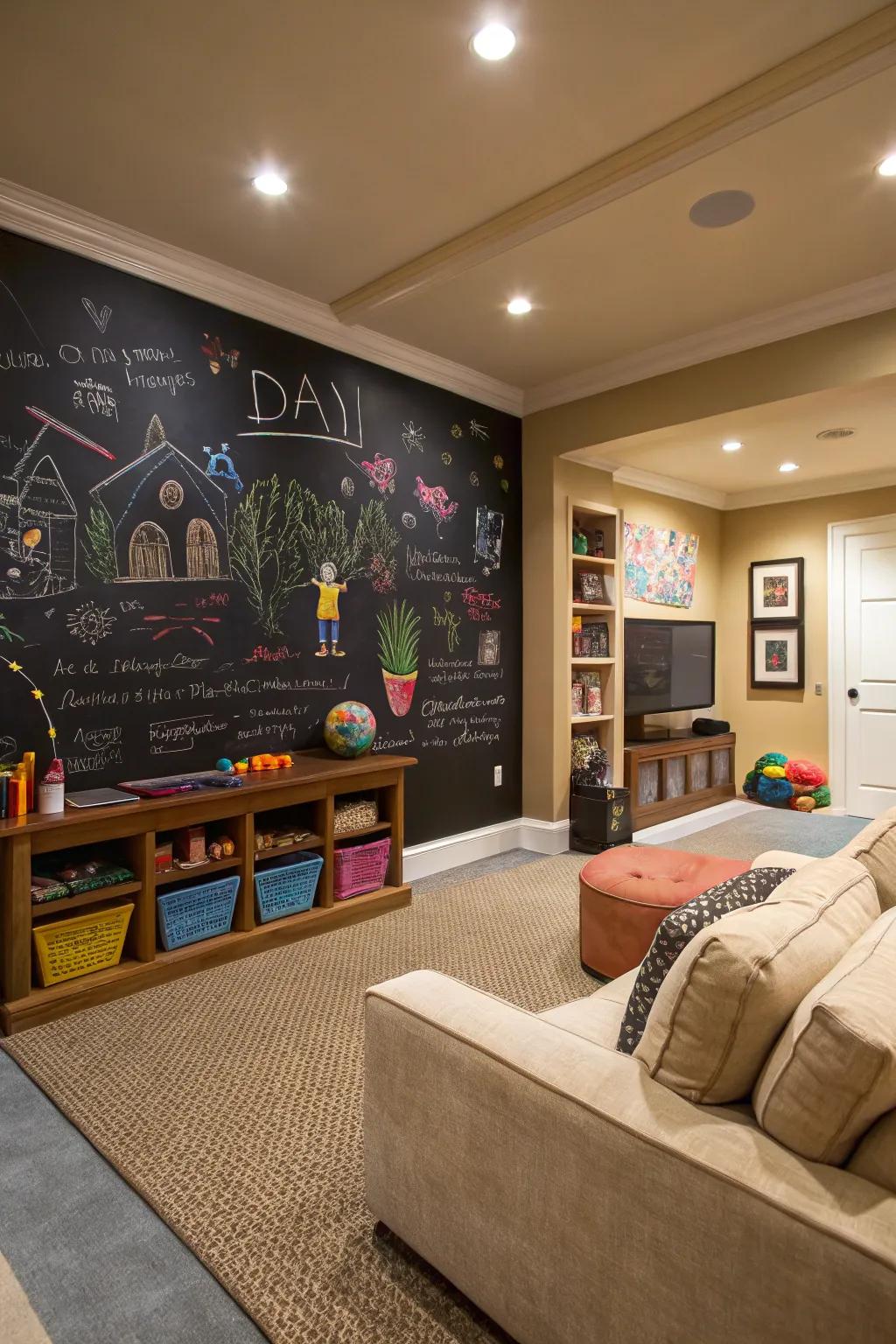 A wall encouraging creativity and interaction.