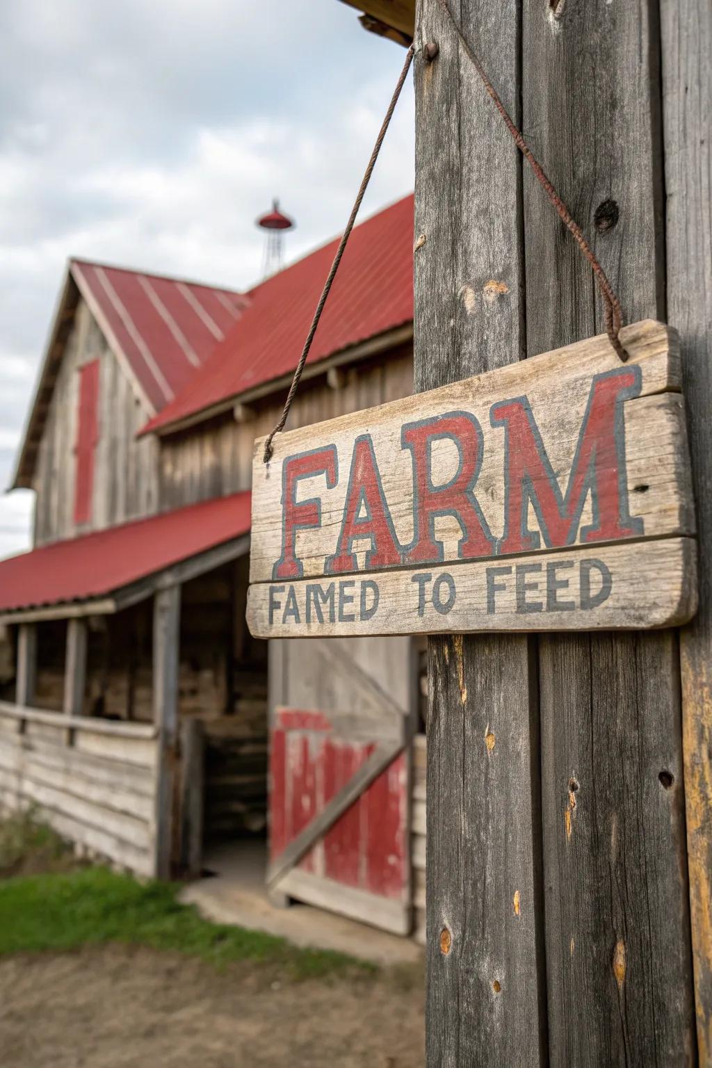 Vintage charm and sustainability embodied in a rustic barn timber marker.